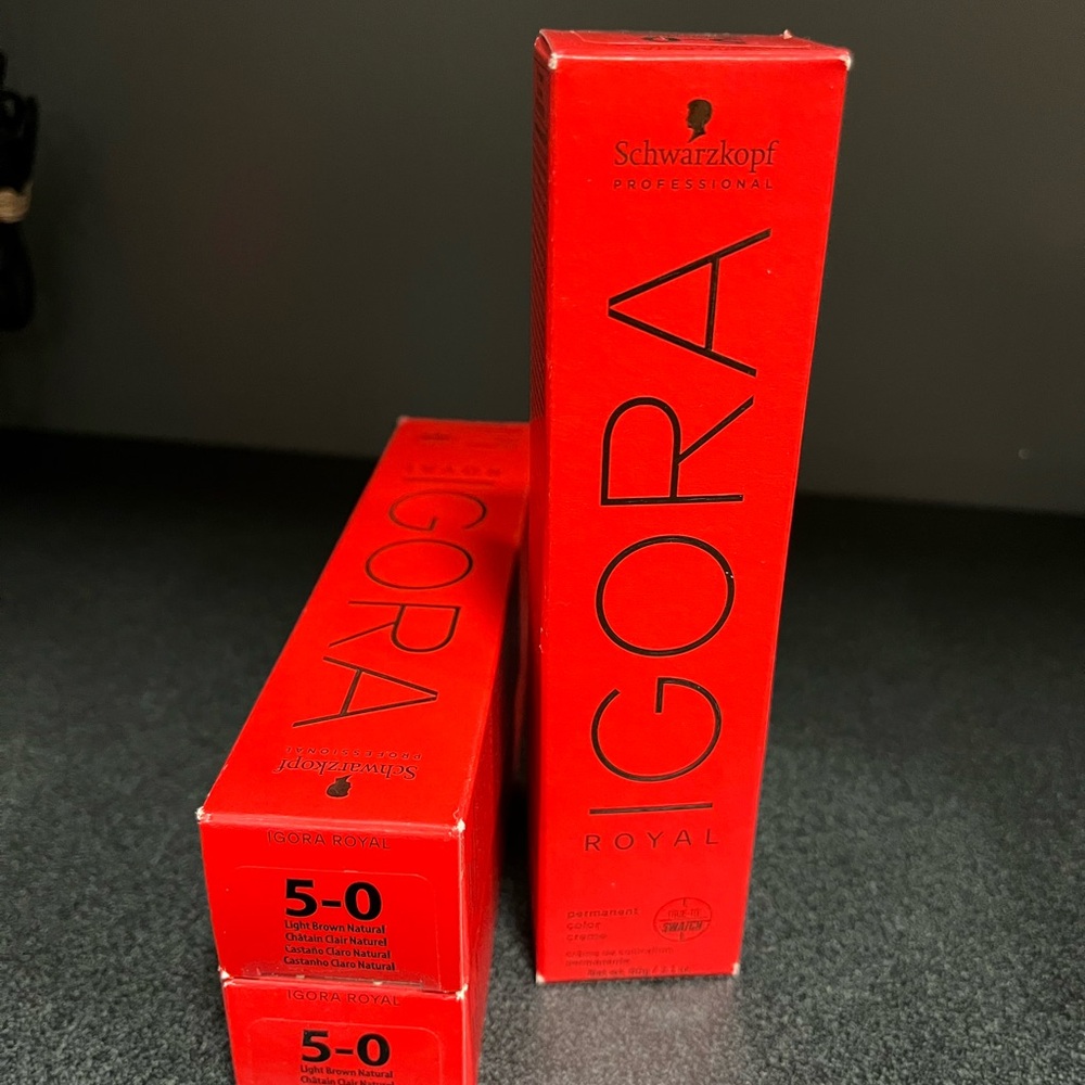 Schwarzkopf IGORA Royal Permanent Hair Color 5-0 Light Brown - Red (2 quantity)